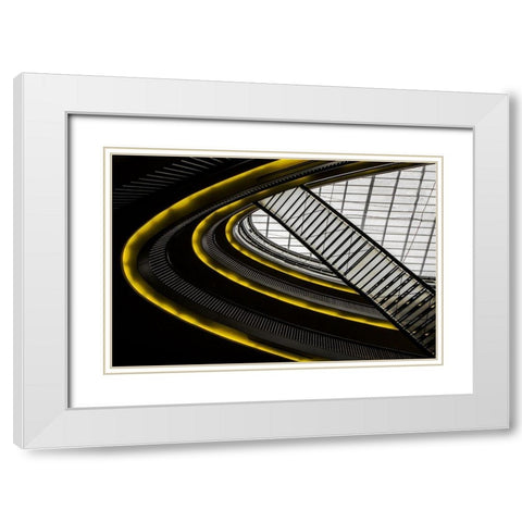 On higher level ... White Modern Wood Framed Art Print with Double Matting by Claes, Gilbert