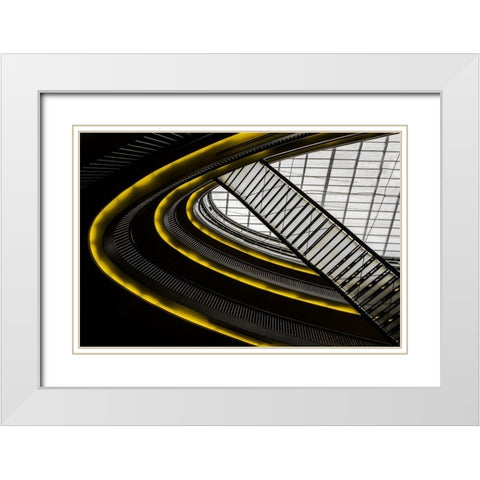 On higher level ... White Modern Wood Framed Art Print with Double Matting by Claes, Gilbert