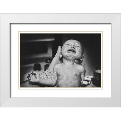 no words to describe the feeling White Modern Wood Framed Art Print with Double Matting by Flour, Piet