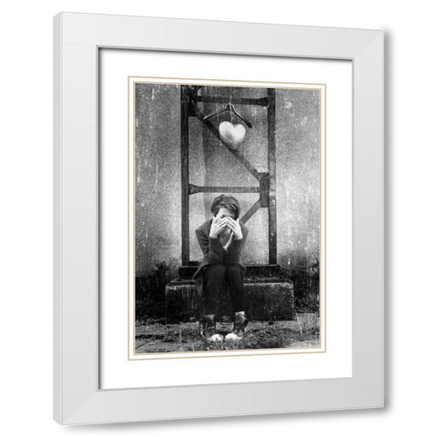 1st love White Modern Wood Framed Art Print with Double Matting by Dan, Bez