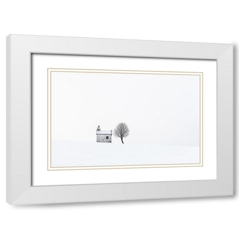 The Chapel White Modern Wood Framed Art Print with Double Matting by Meier, Tom