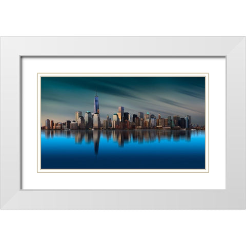 New York World Trade Center 1 White Modern Wood Framed Art Print with Double Matting by Liang, Yi