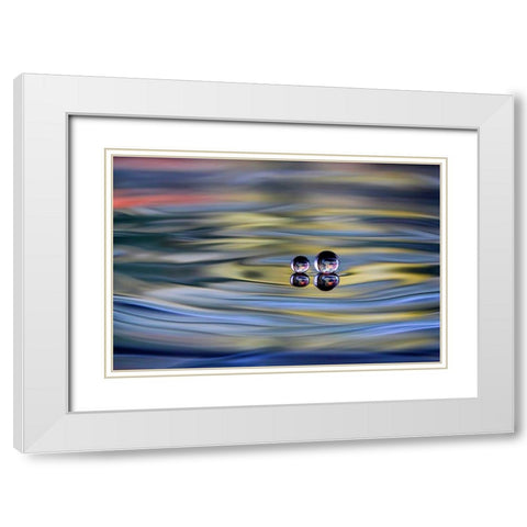 OO White Modern Wood Framed Art Print with Double Matting by Sutanto, Sugeng