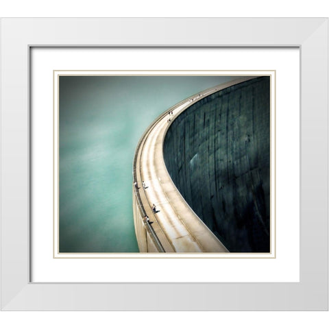 the dam White Modern Wood Framed Art Print with Double Matting by Cseresnjes, Anna