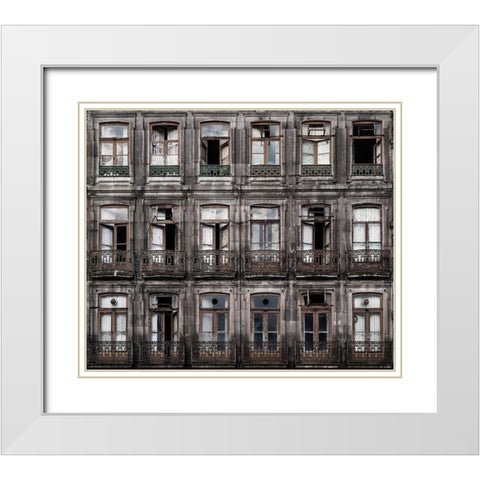 Decay White Modern Wood Framed Art Print with Double Matting by Osuna, Fran