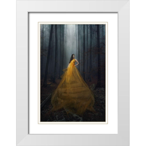 stand here White Modern Wood Framed Art Print with Double Matting by Appleproject, Afiez