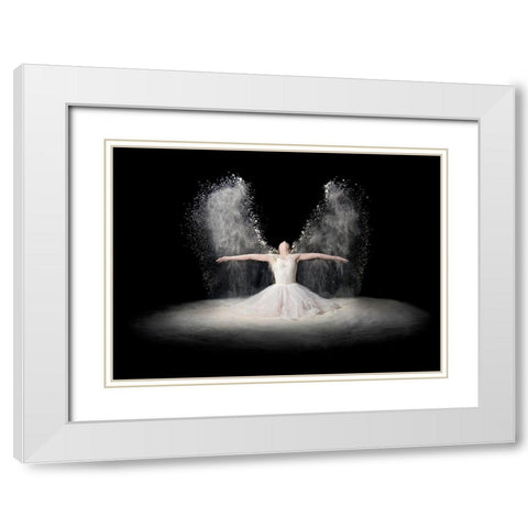 Flour Wings White Modern Wood Framed Art Print with Double Matting by Pentony Ma, Pauline