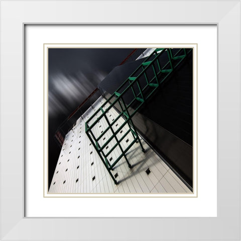 Crowded House White Modern Wood Framed Art Print with Double Matting by Claes, Gilbert