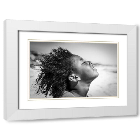 Feeling the sun and wind White Modern Wood Framed Art Print with Double Matting by Salgado Gispert, Gloria