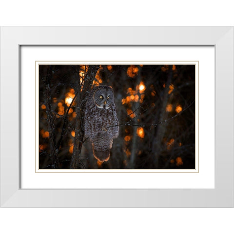 As the Sun Goes Down White Modern Wood Framed Art Print with Double Matting by Kalathas, Nick
