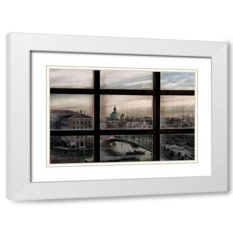Venice Window White Modern Wood Framed Art Print with Double Matting by Marini, Roberto