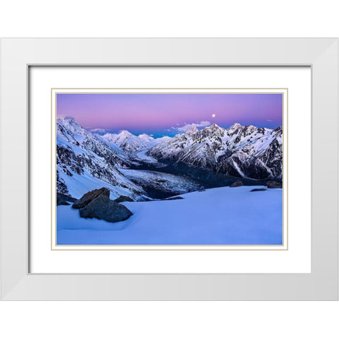 A State of Tranquility White Modern Wood Framed Art Print with Double Matting by Zhang, Yan