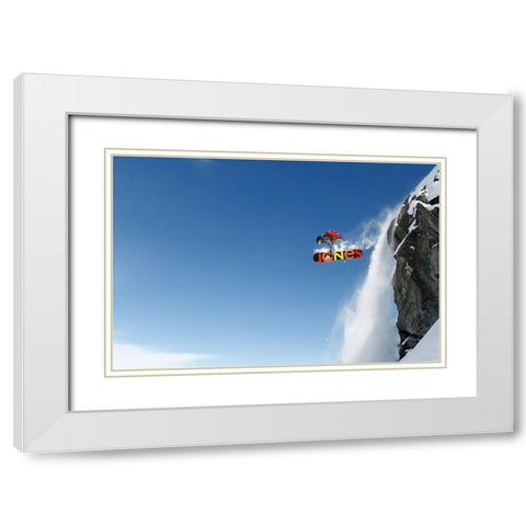 Lac des Vaux White Modern Wood Framed Art Print with Double Matting by Sanne, Jakob