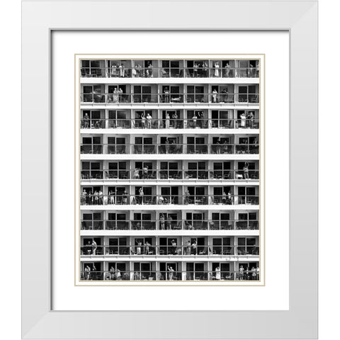 Mass Tourism White Modern Wood Framed Art Print with Double Matting by Baumann, Franz