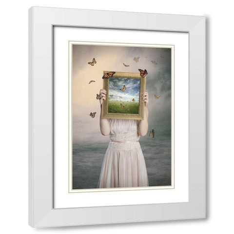 Set them free White Modern Wood Framed Art Print with Double Matting by Bowen, Baden