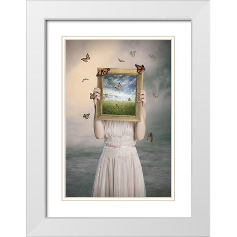 Set them free White Modern Wood Framed Art Print with Double Matting by Bowen, Baden