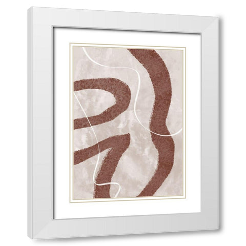 Abstract Fuzz White Modern Wood Framed Art Print with Double Matting by Artographie Studio