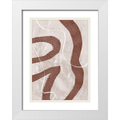 Abstract Fuzz White Modern Wood Framed Art Print with Double Matting by Artographie Studio