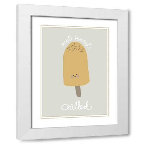 Chilled Ice Cream White Modern Wood Framed Art Print with Double Matting by Artographie Studio