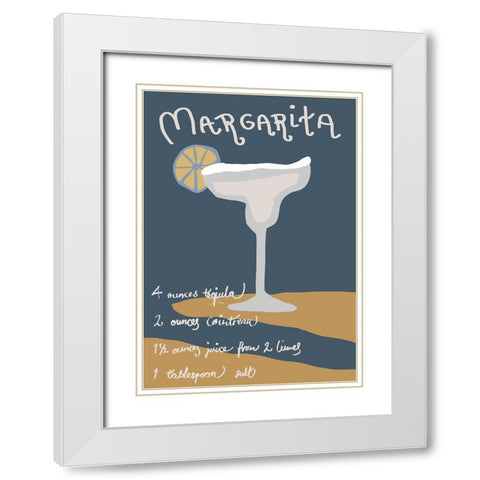 Margarita White Modern Wood Framed Art Print with Double Matting by Artographie Studio