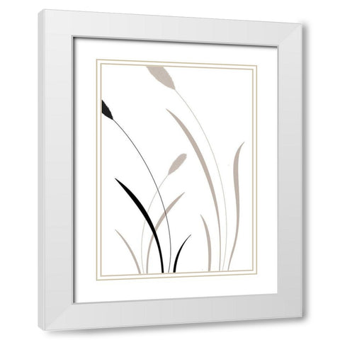 Bunny Grass 02 White Modern Wood Framed Art Print with Double Matting by Artographie Studio