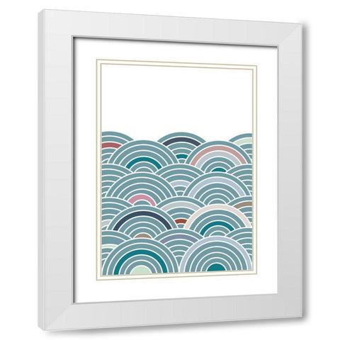 Sea of Rainbows White Modern Wood Framed Art Print with Double Matting by Artographie Studio