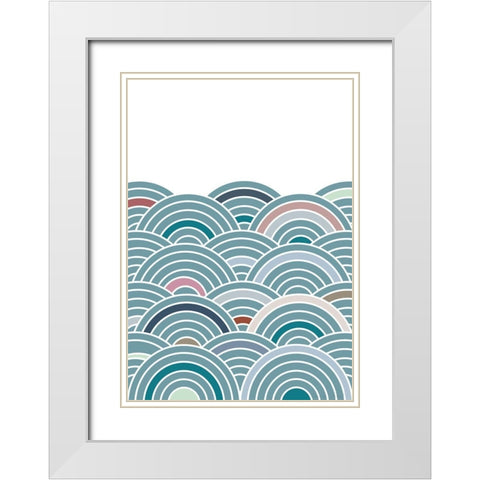 Sea of Rainbows White Modern Wood Framed Art Print with Double Matting by Artographie Studio