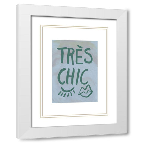 TrAus Chic Blue Frame White Modern Wood Framed Art Print with Double Matting by Artographie Studio