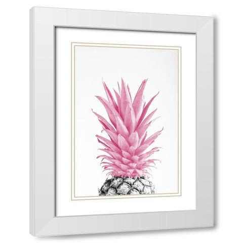 Pinapple Pink 03 White Modern Wood Framed Art Print with Double Matting by Artographie Studio