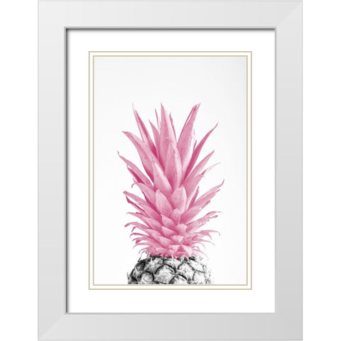 Pinapple Pink 03 White Modern Wood Framed Art Print with Double Matting by Artographie Studio