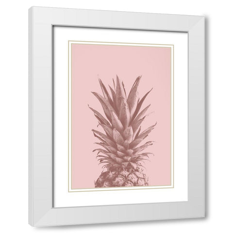 Pinapple Pink 05 White Modern Wood Framed Art Print with Double Matting by Artographie Studio