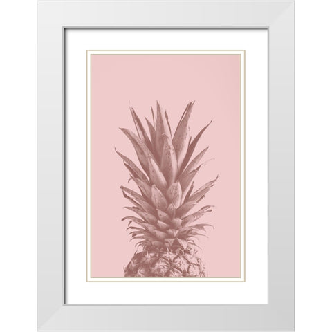 Pinapple Pink 05 White Modern Wood Framed Art Print with Double Matting by Artographie Studio