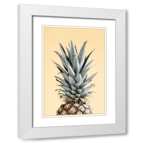 Pineapple Yellow 04 White Modern Wood Framed Art Print with Double Matting by Artographie Studio