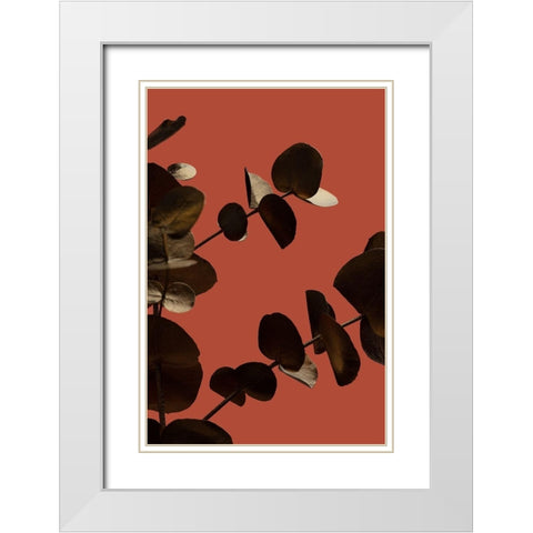 Eucalyptus Gold Rust 02 White Modern Wood Framed Art Print with Double Matting by Artographie Studio