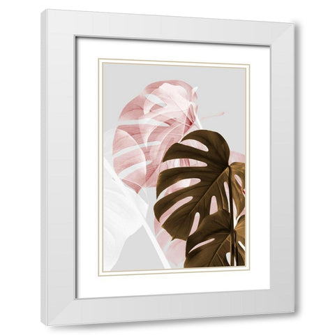 Monstera Creative 04 White Modern Wood Framed Art Print with Double Matting by Artographie Studio
