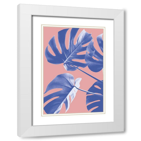Monstera Purple 06 White Modern Wood Framed Art Print with Double Matting by Artographie Studio