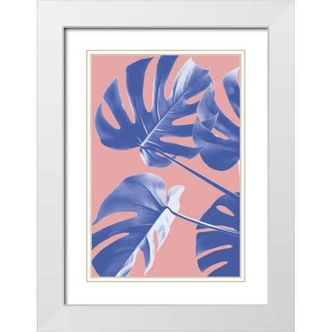 Monstera Purple 06 White Modern Wood Framed Art Print with Double Matting by Artographie Studio