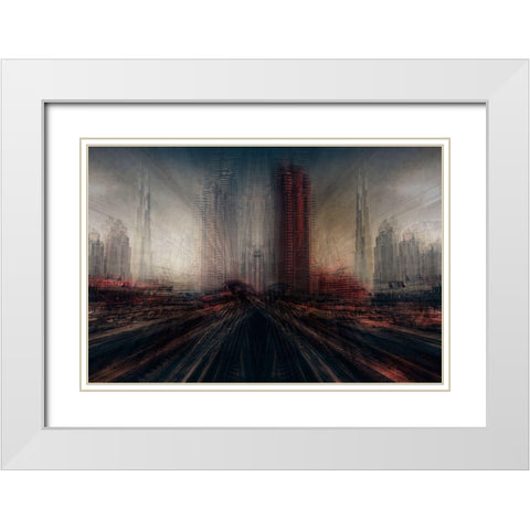 Dubai Station White Modern Wood Framed Art Print with Double Matting by Chiriaco, Carmine