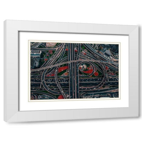 urban labyrinth White Modern Wood Framed Art Print with Double Matting by Chiriaco, Carmine