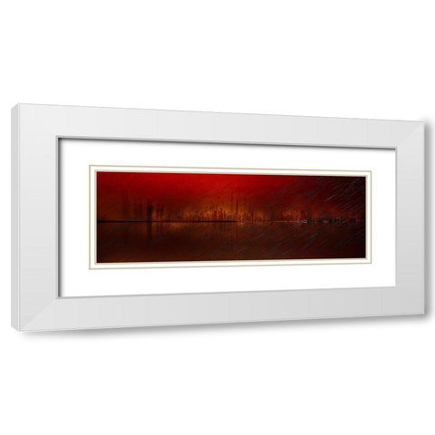 Rain White Modern Wood Framed Art Print with Double Matting by Chiriaco, Carmine