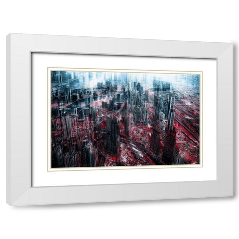 City Apocalypse White Modern Wood Framed Art Print with Double Matting by Tesching, Klaus