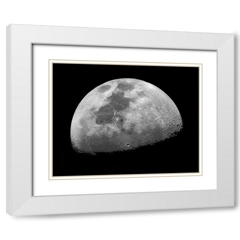 Oh Look At The Moon-Shes Shining Up There White Modern Wood Framed Art Print with Double Matting by Chakraborty, Mainak