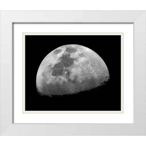 Oh Look At The Moon-Shes Shining Up There White Modern Wood Framed Art Print with Double Matting by Chakraborty, Mainak