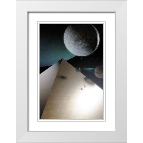Ksms White Modern Wood Framed Art Print with Double Matting by Malibtt