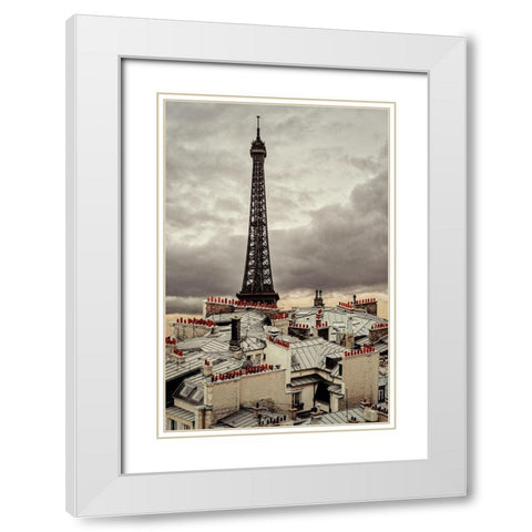 City of Chimneys White Modern Wood Framed Art Print with Double Matting by Salem, Saad