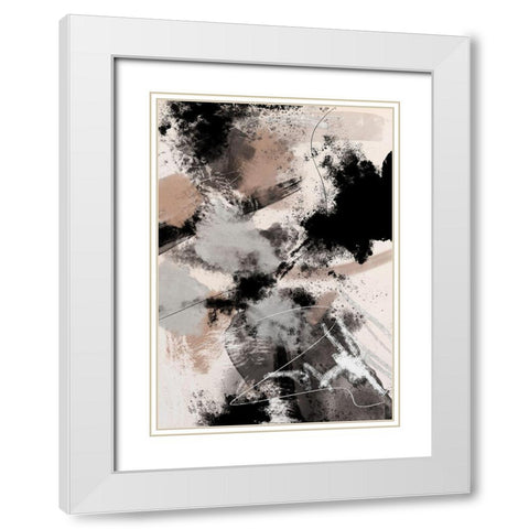 Splash Storm White Modern Wood Framed Art Print with Double Matting by Artographie Studio