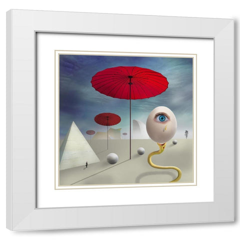 The Egg of Creation White Modern Wood Framed Art Print with Double Matting by Hammer, Peter