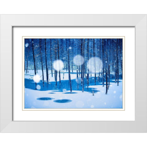 Fairyland White Modern Wood Framed Art Print with Double Matting by Sono, Hidenori