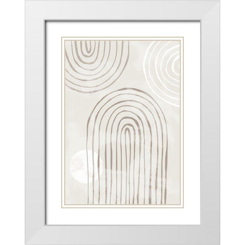 Arch by Hand 008 White Modern Wood Framed Art Print with Double Matting by Artographie Studio