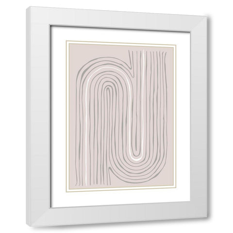 Arch Pair 002 White Modern Wood Framed Art Print with Double Matting by Artographie Studio